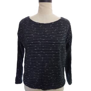 Madewell Black White Shadestriped Striped Boatneck Sweater Top XXS